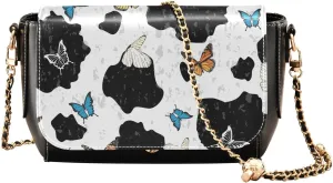 Crossbody Bags for Women Trendy Women's Black Shoulder Bag Small PU Leather Flap Cross Body Bag Handbags