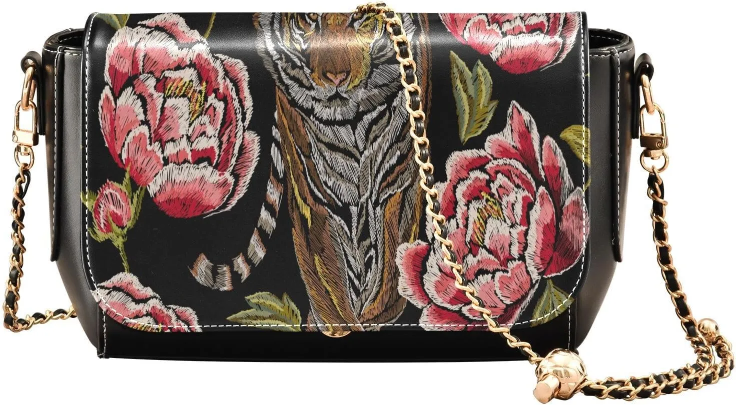Crossbody Bags for Women Trendy Women's Black Shoulder Bag Small PU Leather Flap Cross Body Bag Handbags