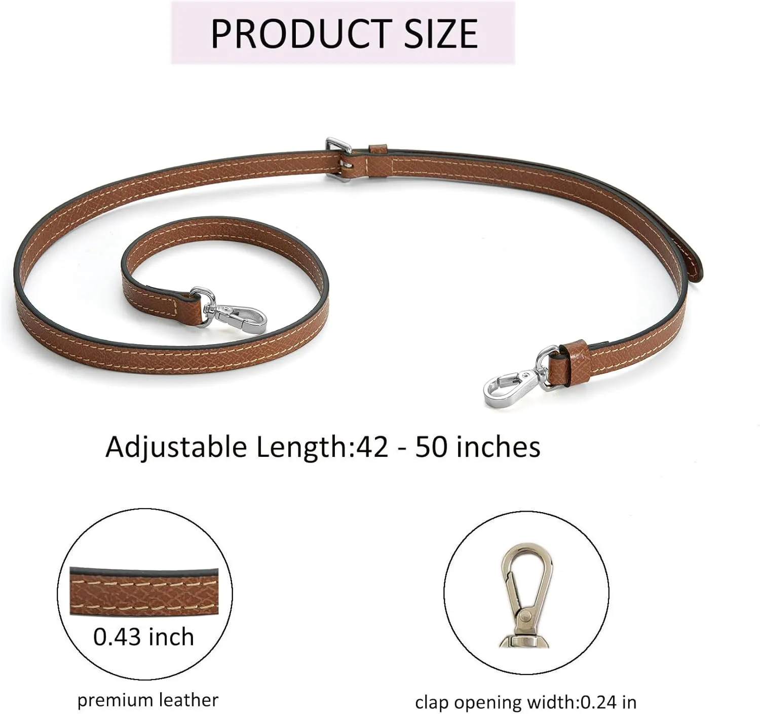 Crossbody Strap Compatible for Longchamp LP Xtra XS Pouch, Conversion Kit,SILVER Hardware