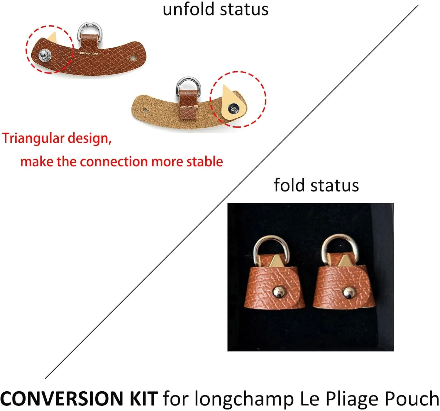 Crossbody Strap Compatible for Longchamp LP Xtra XS Pouch, Conversion Kit,SILVER Hardware