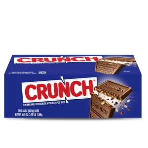CRUNCH, Bulk 36 Pack, Milk Chocolate and Crisped Rice, Full Size Individually Wrapped Candy Bar, 1.55 oz Each