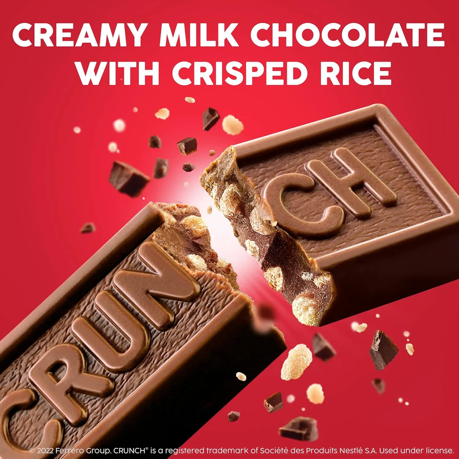 CRUNCH, Bulk 36 Pack, Milk Chocolate and Crisped Rice, Full Size Individually Wrapped Candy Bar, 1.55 oz Each