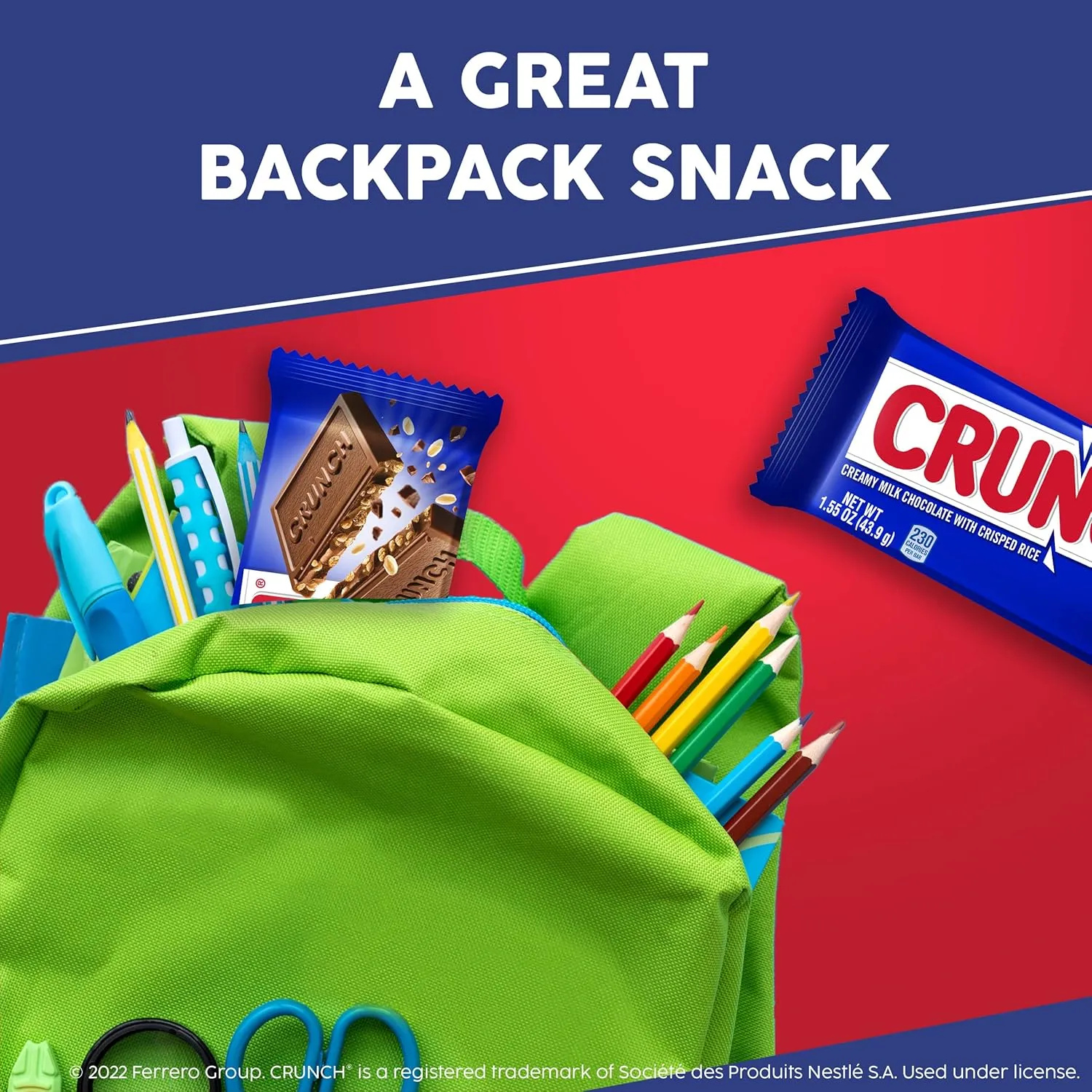 CRUNCH, Bulk 36 Pack, Milk Chocolate and Crisped Rice, Full Size Individually Wrapped Candy Bar, 1.55 oz Each