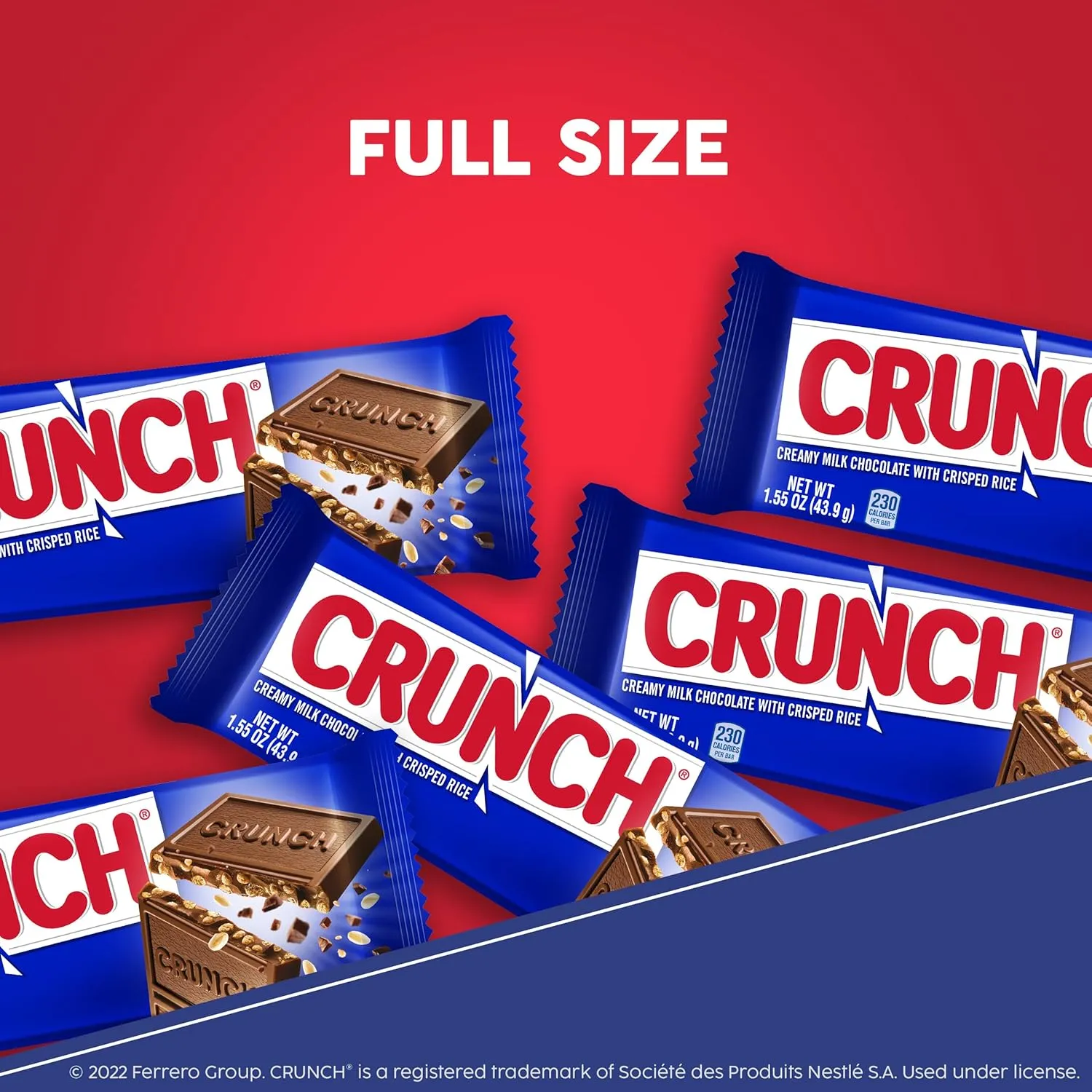 CRUNCH, Bulk 36 Pack, Milk Chocolate and Crisped Rice, Full Size Individually Wrapped Candy Bar, 1.55 oz Each
