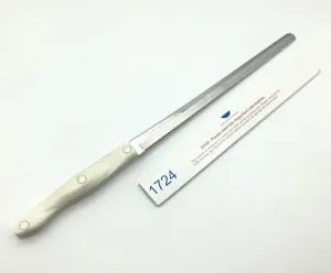 Cutco 1724 Slicer with 5.5" WHITE (Pearl) Handle and 9.75" Double-D Serrated Edge