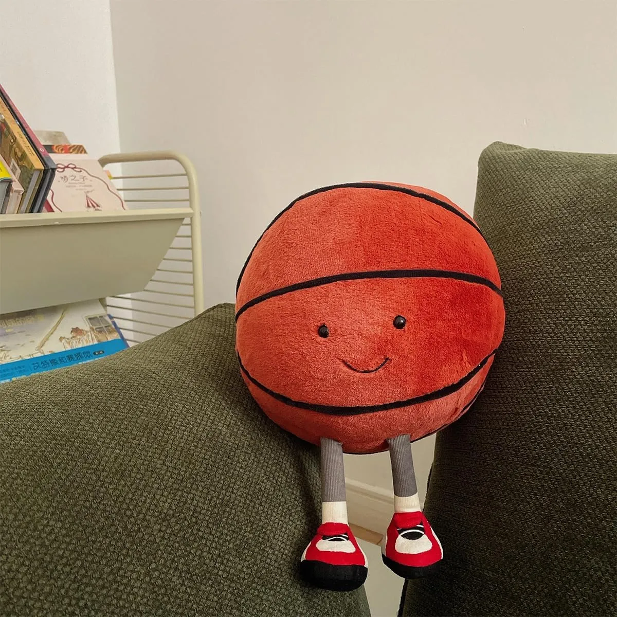 Cute Basketball Stuffed Animal Funny Basketball Gift, Soft Basketball Plush with Legs Adorable Sports Throw Pillow for Boys Girls Room Decor(Basketball,9 inches)