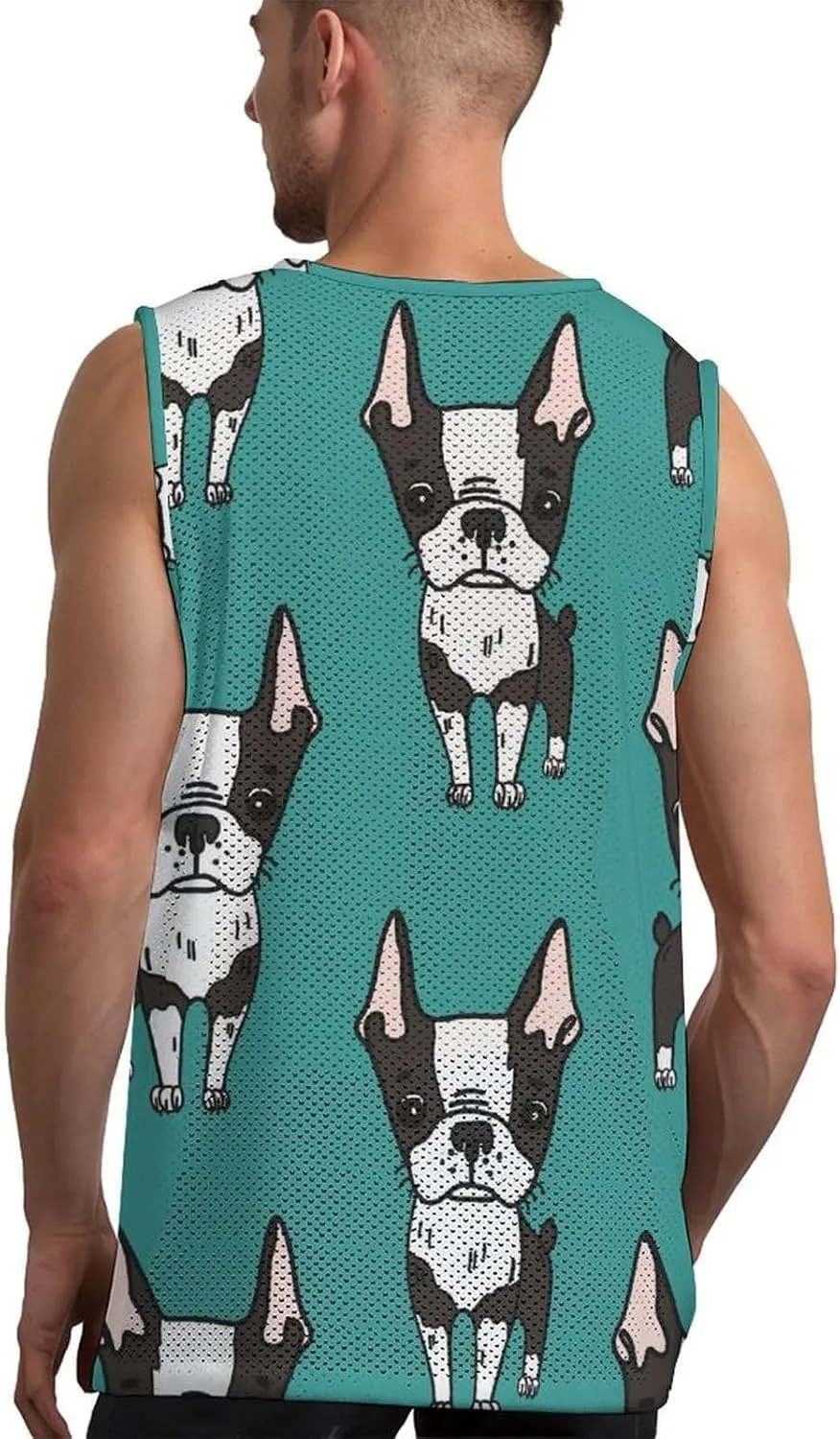 Cute Boston Terrier Men's Tank Top Workout Vest Gym Muscle Tee Fitness Bodybuilding Sleeveless