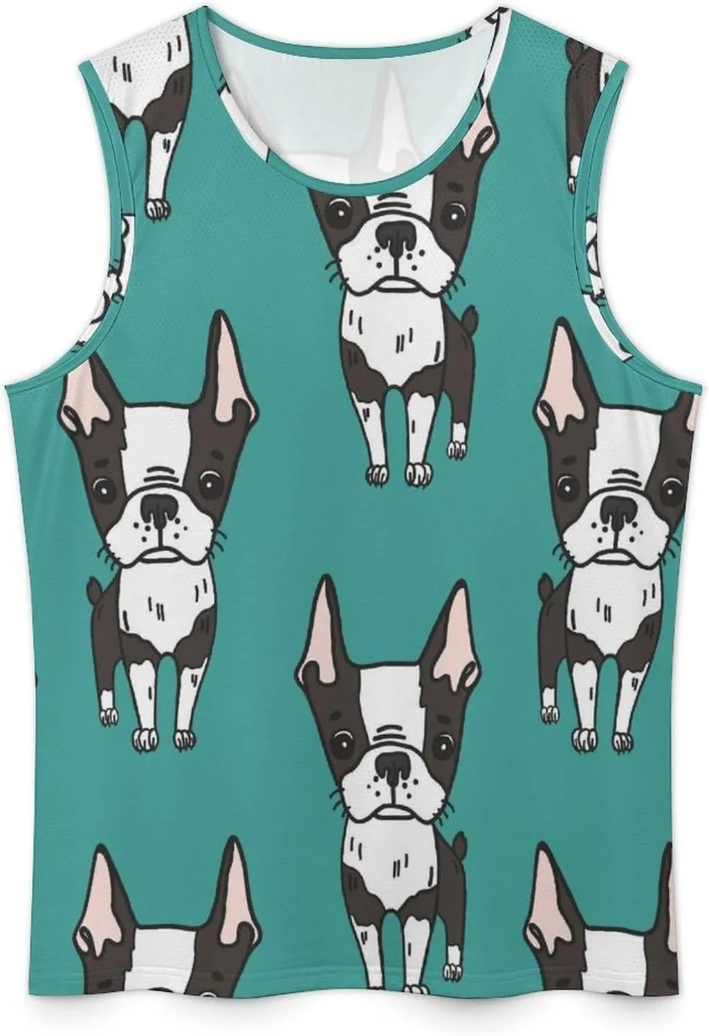 Cute Boston Terrier Men's Tank Top Workout Vest Gym Muscle Tee Fitness Bodybuilding Sleeveless