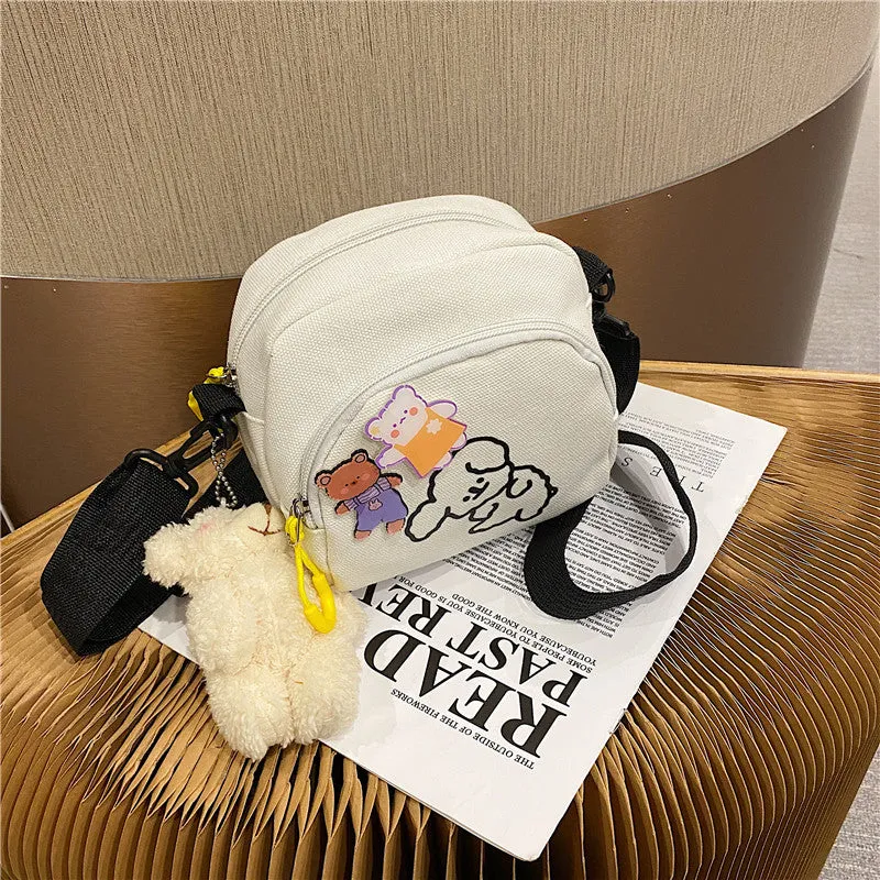 Cute Cartoon Canvas Vintage Style Soft Shoulder Bags