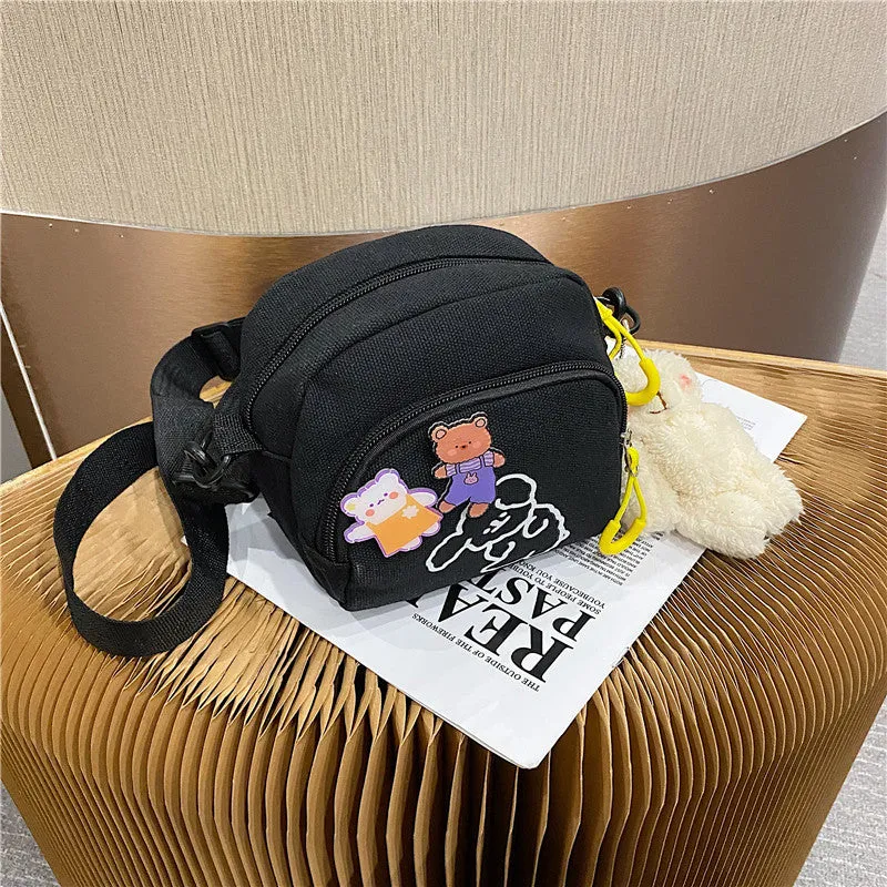 Cute Cartoon Canvas Vintage Style Soft Shoulder Bags