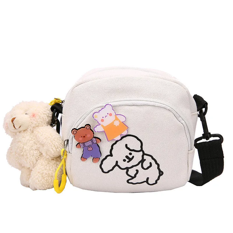 Cute Cartoon Canvas Vintage Style Soft Shoulder Bags