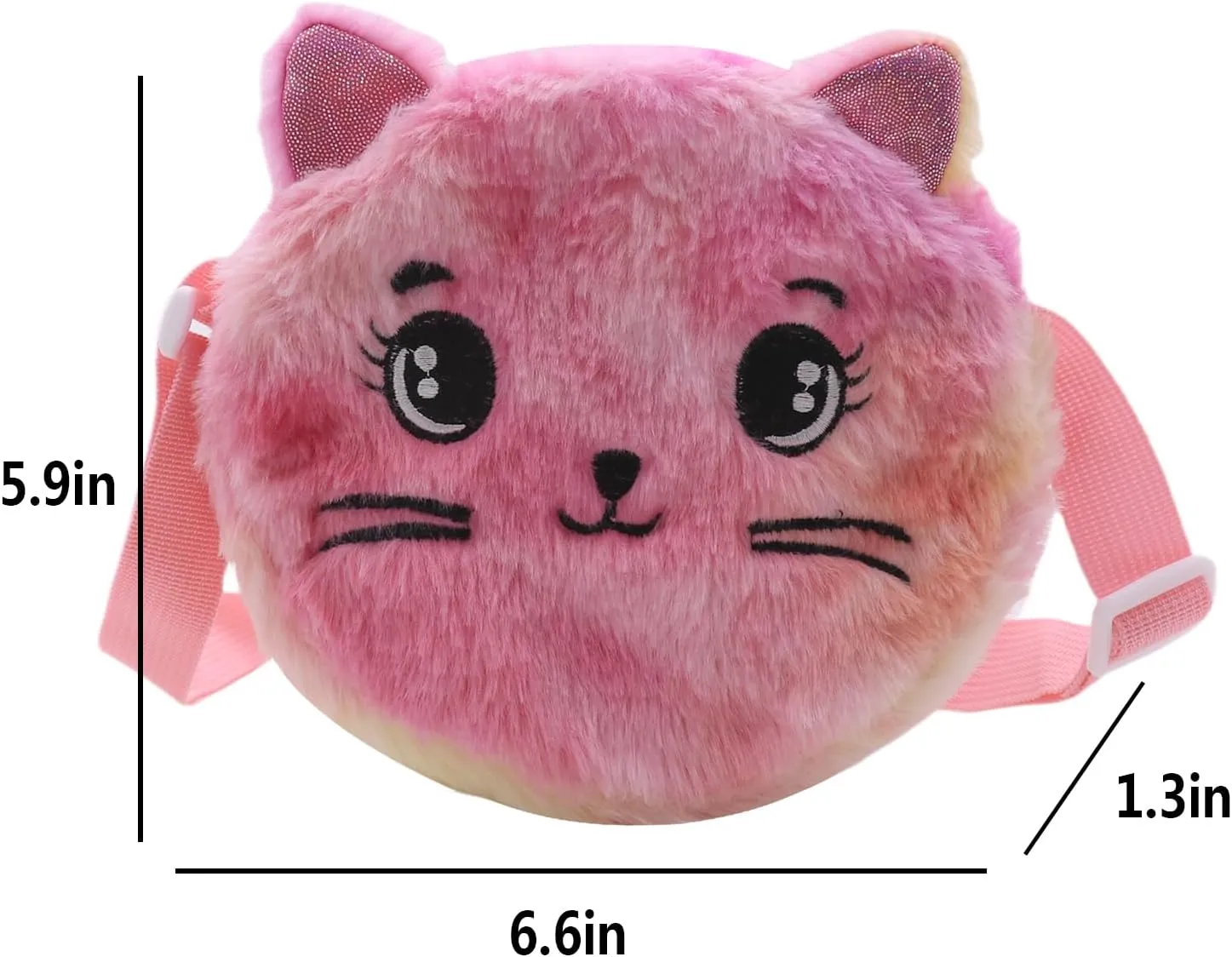 Cute Cat Shoulder Bag for Women Small Flulffy Cat Crossbody Purse Animal Plush Satchel Cartoon Daypack Kawaii Purse