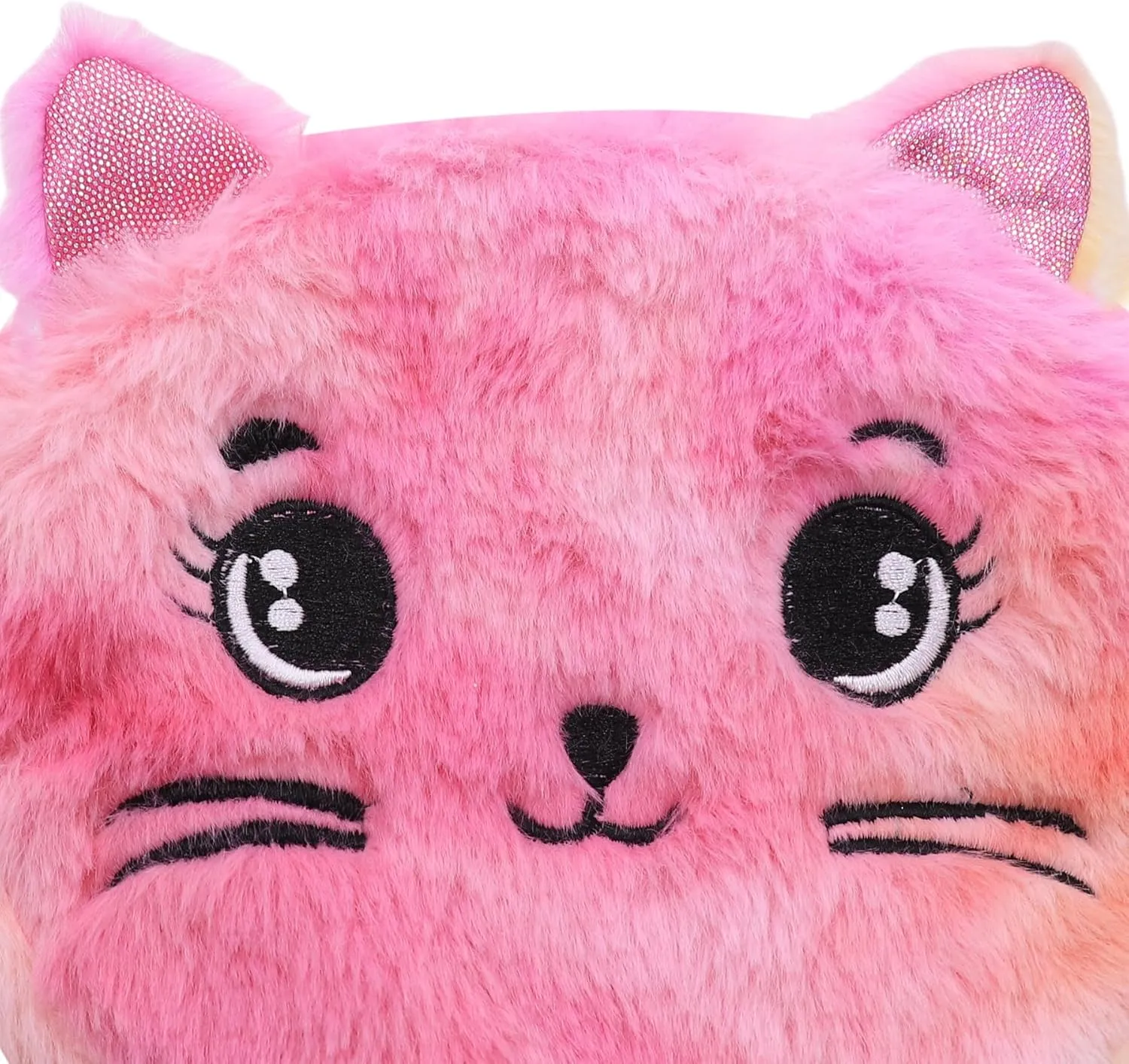 Cute Cat Shoulder Bag for Women Small Flulffy Cat Crossbody Purse Animal Plush Satchel Cartoon Daypack Kawaii Purse