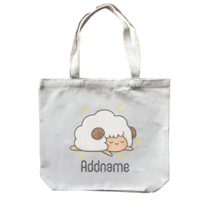 Cute Hand Drawn Style Sheep Addname Canvas Bag