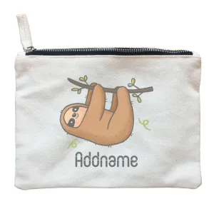 Cute Hand Drawn Style Sloth Addname Zipper Pouch