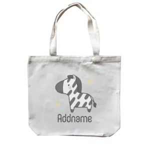 Cute Hand Drawn Style Zebra Addname Canvas Bag