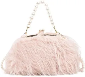 Cute Handbag Purse for Women, Fuzzy Shoulder Bag Fluffy Sling Purse Fashion Handbag Bag for Women Ladies Crossbody Bag (khaki)