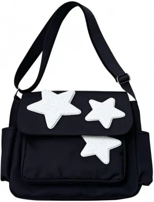 Cute Messenger Bag with Star Cute Coin Purse and y2k keychain,Y2K Star Grunge Bag Shoulder Tote Purse.Tote Book Bag