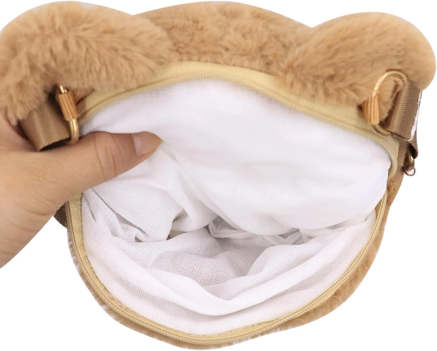 Cute Panda Bear Pig Crossbody Bag for Girls Women Plush Panda Purse Small Fluffy Shoulder Bag Fuzzy Animal Crossbody Bag