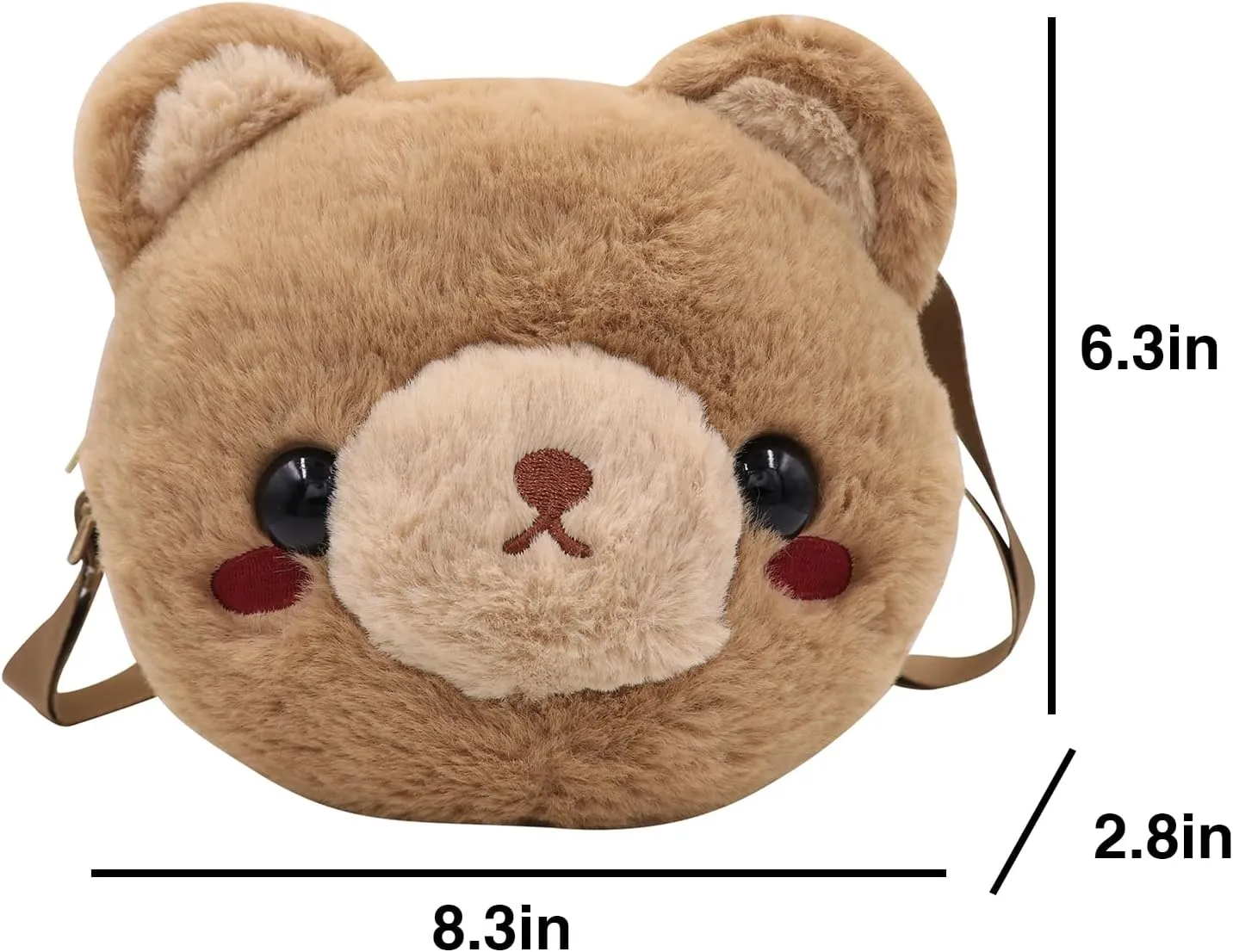 Cute Panda Bear Pig Crossbody Bag for Girls Women Plush Panda Purse Small Fluffy Shoulder Bag Fuzzy Animal Crossbody Bag