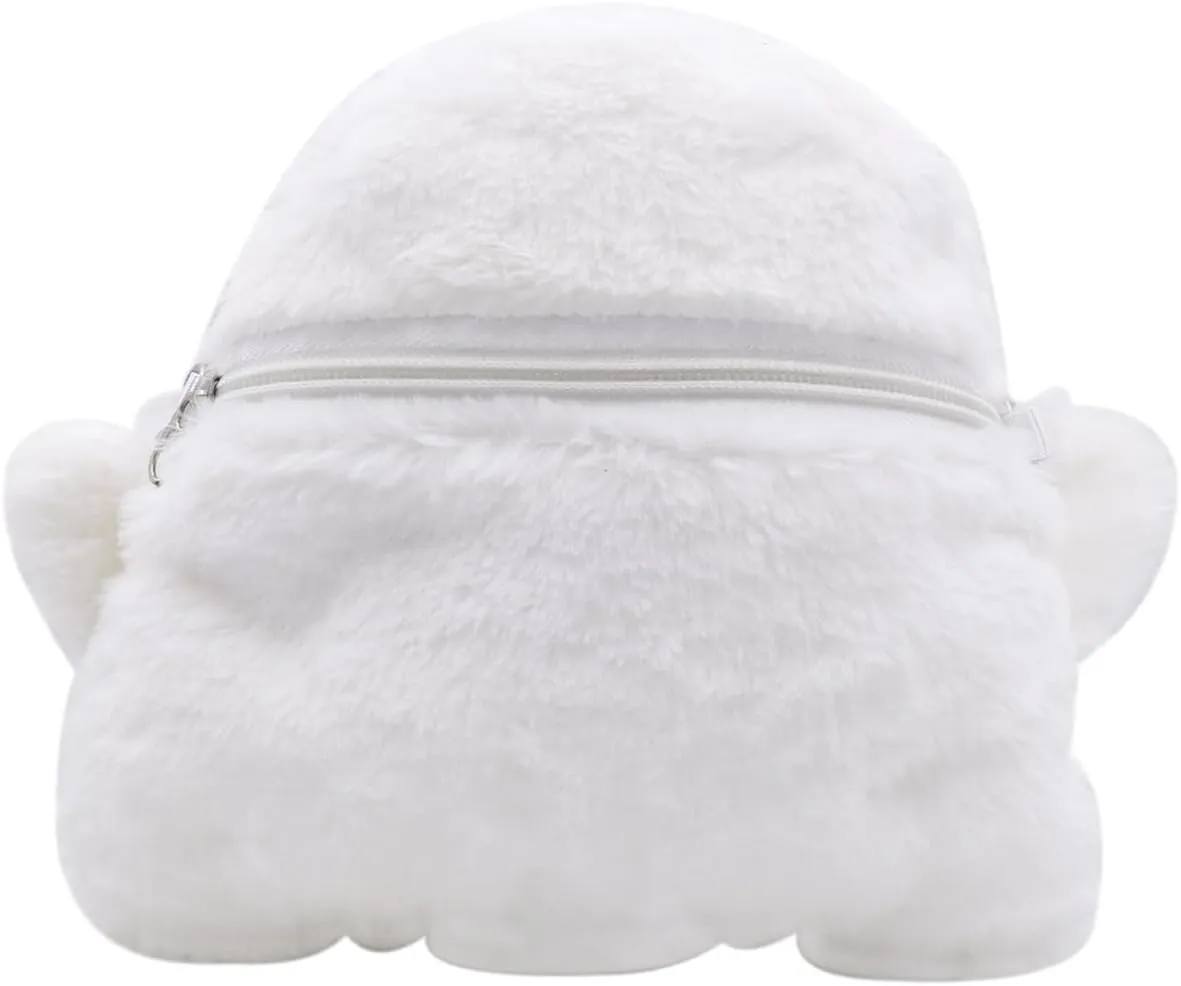 Cute Plush Ghost Crossbody Purse for women Fluffy Satchel Shoulder Bag White Animal Plush Messenger Bag Kawaii Purse