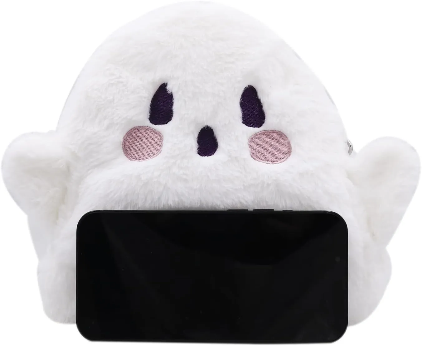Cute Plush Ghost Crossbody Purse for women Fluffy Satchel Shoulder Bag White Animal Plush Messenger Bag Kawaii Purse