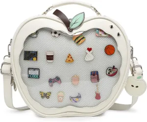 Cute Red Apple Ita Bag Kawaii Pin Display Purse Backpack Crossbody Shoulder Bag