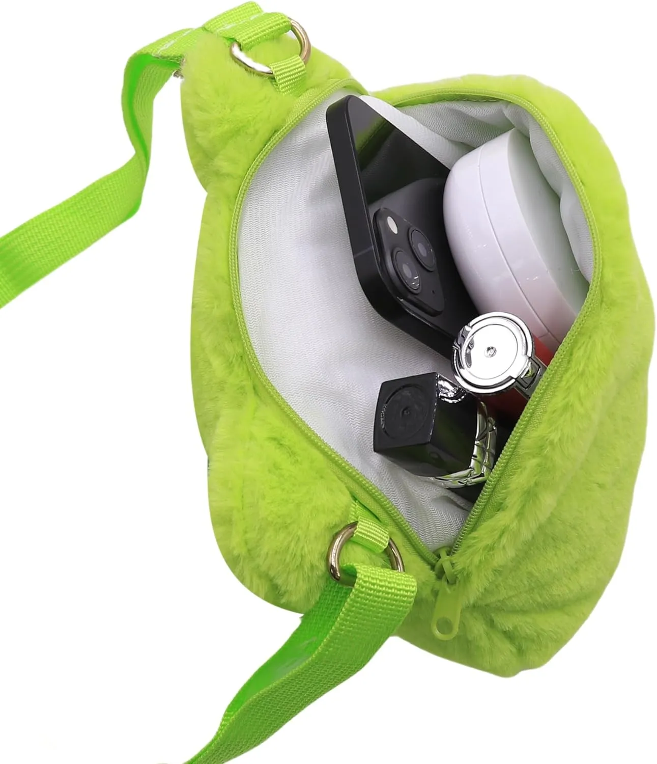 Cute Stuffed Animal Purse for Girls - 3D Bear & Panda Head Crossbody Bag - Fluffy Pig & Frog Plush Animal Bag