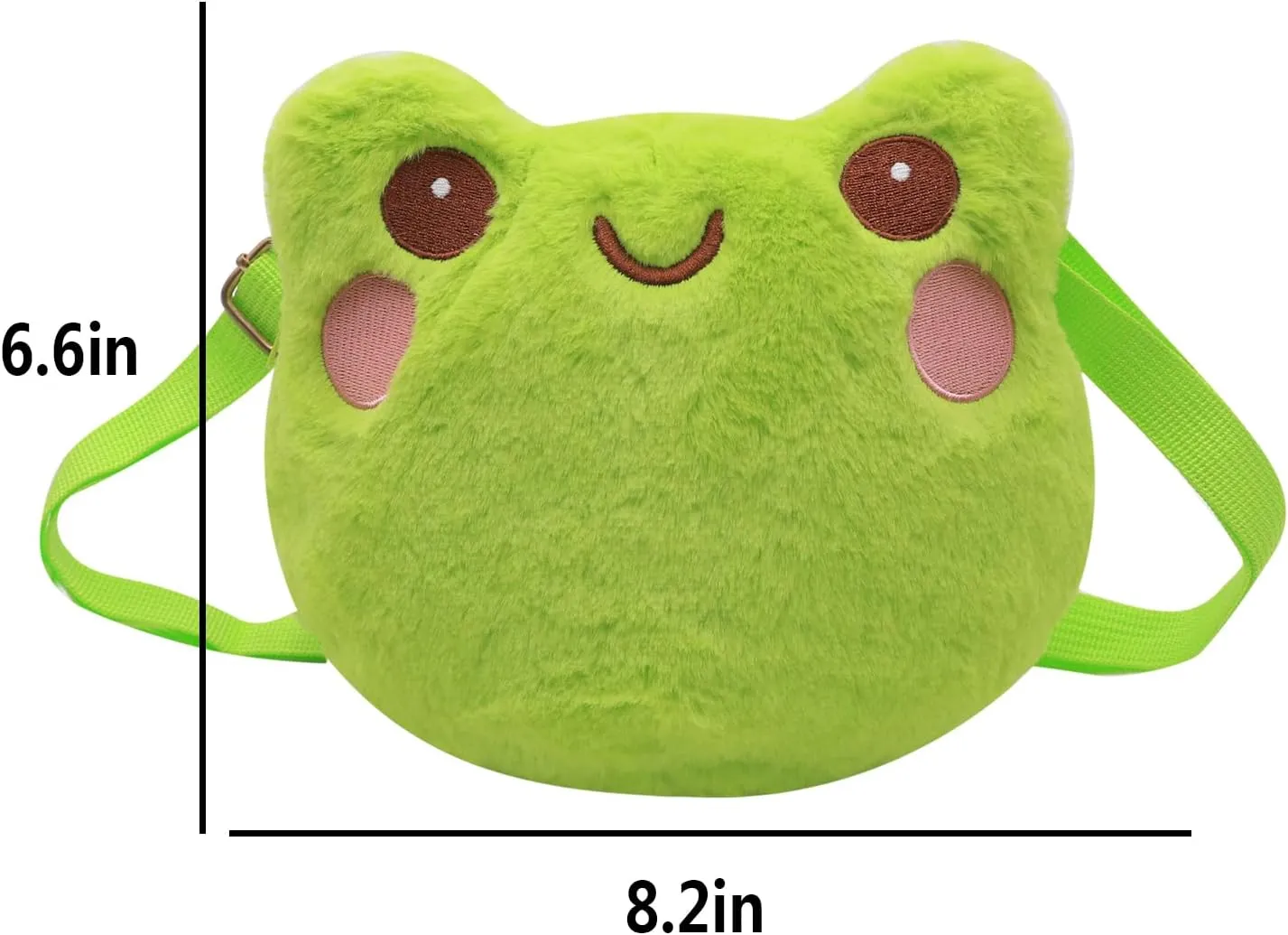 Cute Stuffed Animal Purse for Girls - 3D Bear & Panda Head Crossbody Bag - Fluffy Pig & Frog Plush Animal Bag