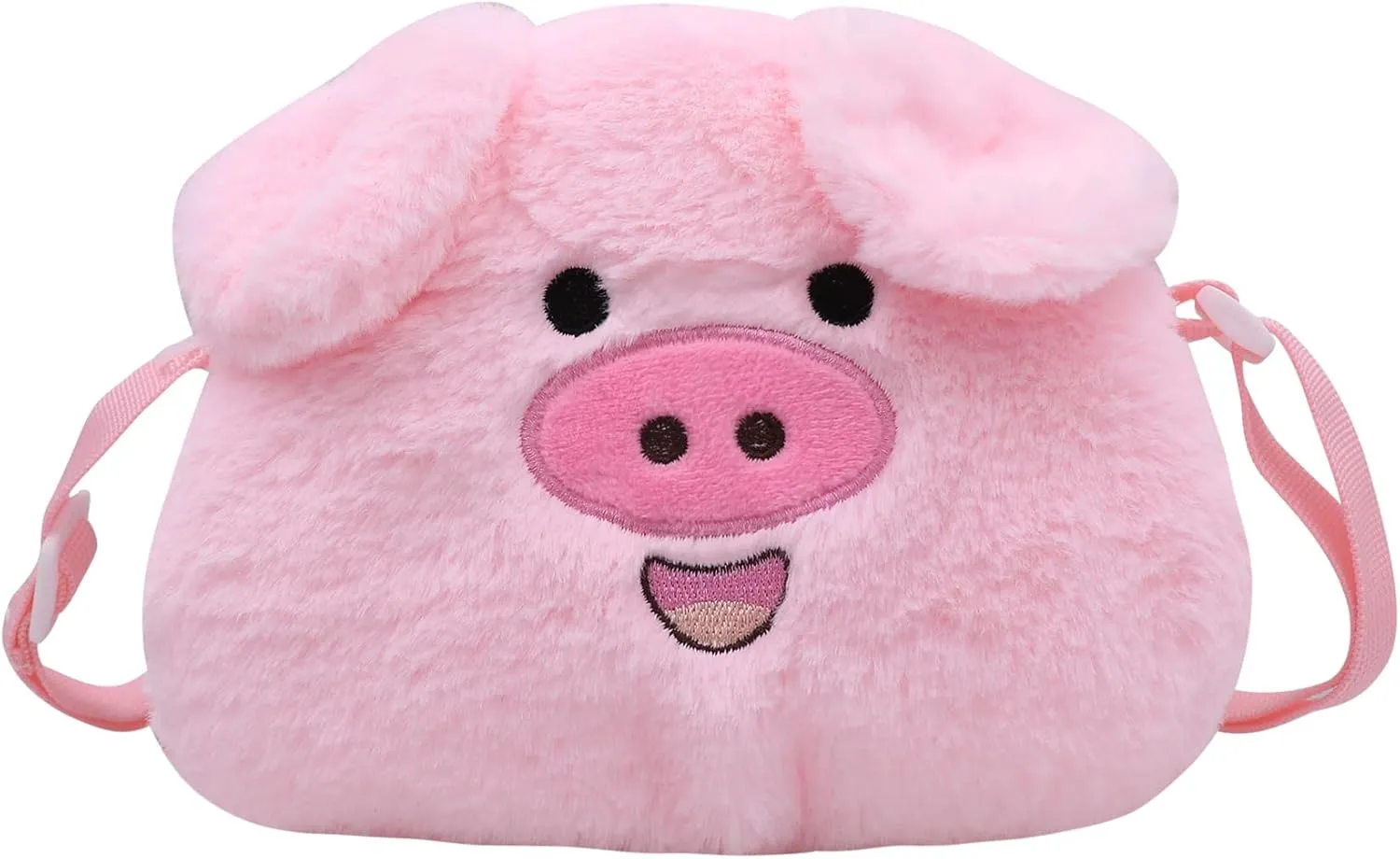 Cute Stuffed Animal Purse for Girls 3D Bear Panda Head Crossbody Bag Fluffy Pig Frog Shoulder Bag Plush Animal Bag