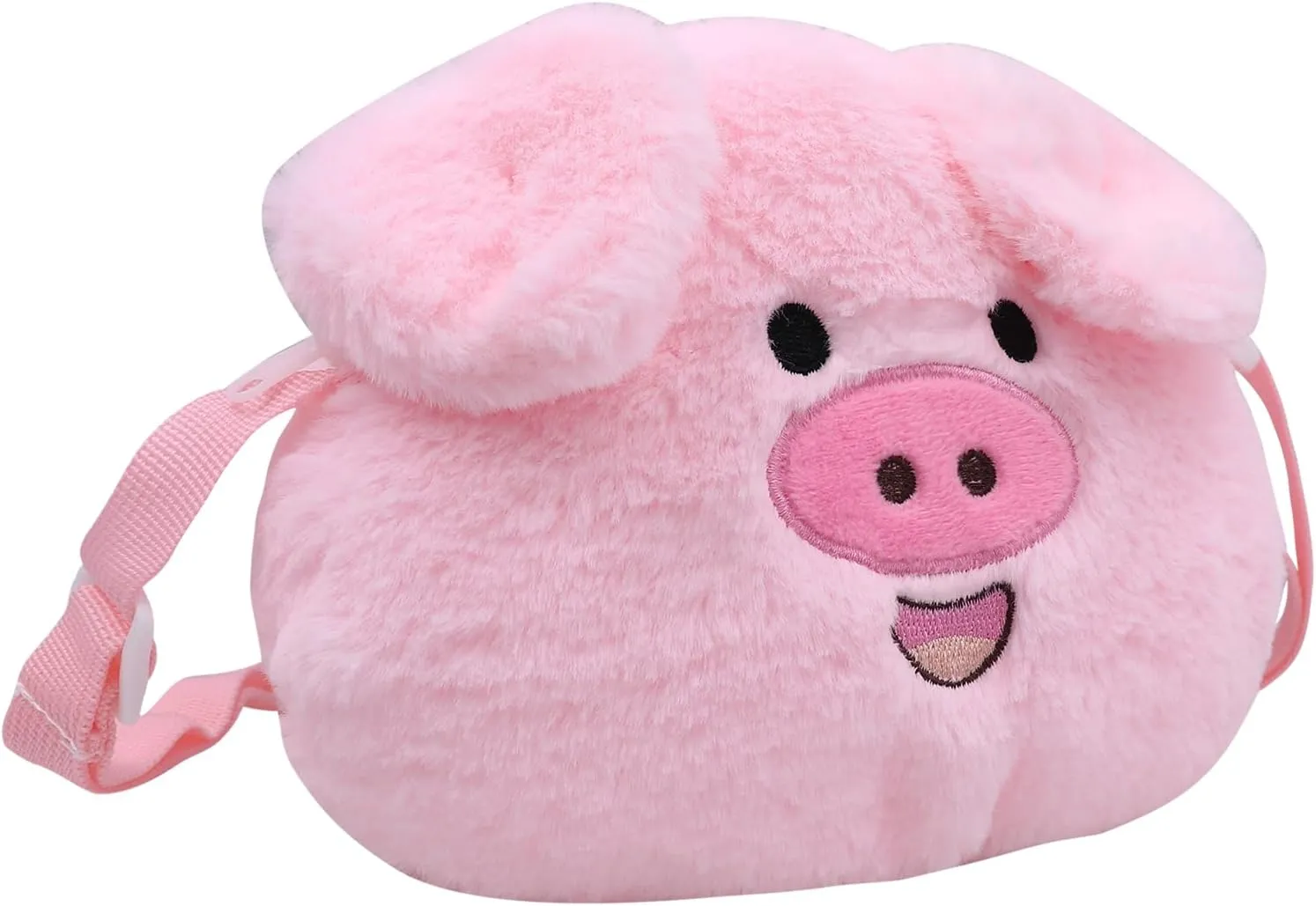 Cute Stuffed Animal Purse for Girls 3D Bear Panda Head Crossbody Bag Fluffy Pig Frog Shoulder Bag Plush Animal Bag