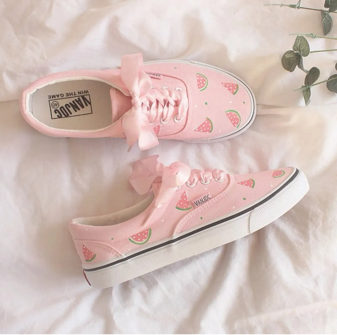 Cute Summer Fruit Canvas Sneakers for Women Hand-Painted Graffiti Style Low-Top Casual Shoes