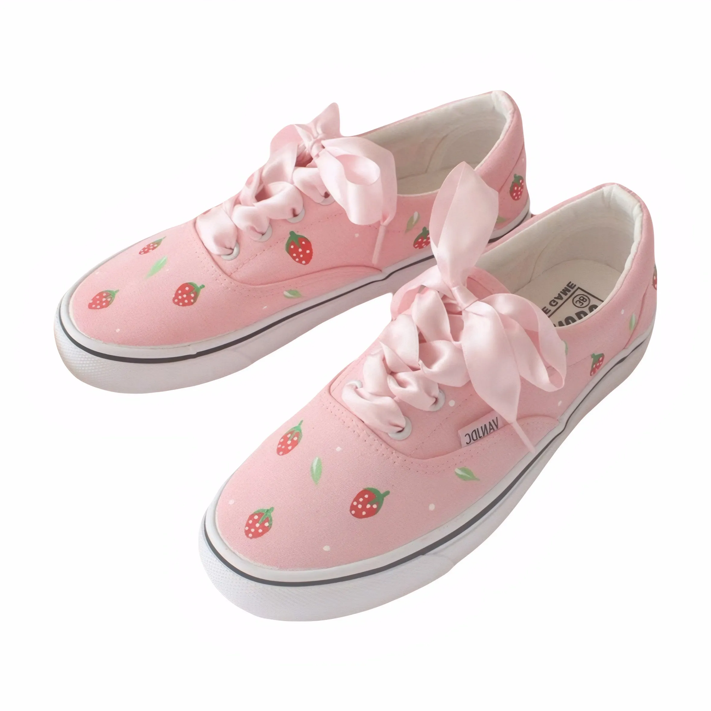 Cute Summer Fruit Canvas Sneakers for Women Hand-Painted Graffiti Style Low-Top Casual Shoes
