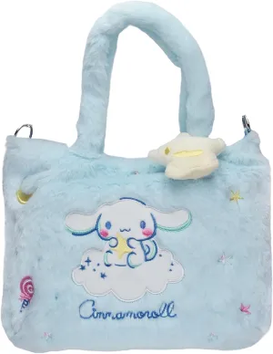 Cute White Dog Plush Crossbody Bag with Adjustable Shoulder Strap, Kawaii Handbag with Buckle, Kitty Family Wallet Purse Shoulder Bag Coin Pouch Accessories for Women Girls
