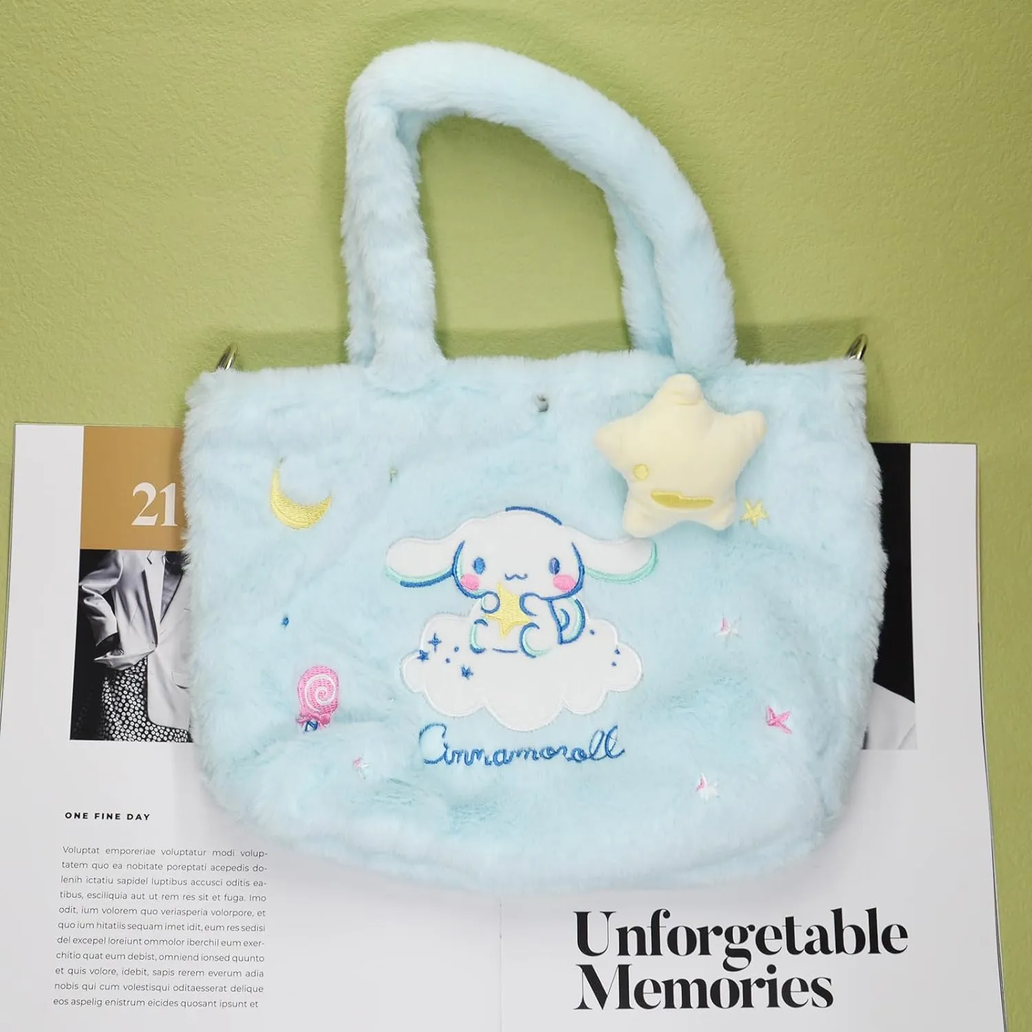 Cute White Dog Plush Crossbody Bag with Adjustable Shoulder Strap, Kawaii Handbag with Buckle, Kitty Family Wallet Purse Shoulder Bag Coin Pouch Accessories for Women Girls