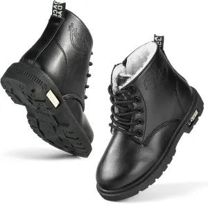 Daclay Kids Boots Children Boys and Girls Candy-Colored Waterproof and Velvet Boots
