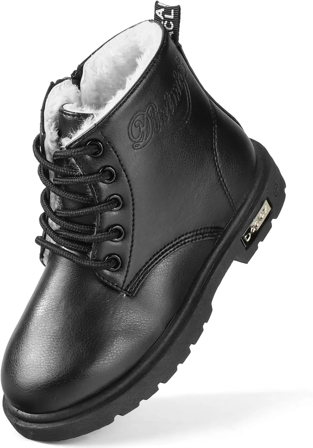 Daclay Kids Boots Children Boys and Girls Candy-Colored Waterproof and Velvet Boots
