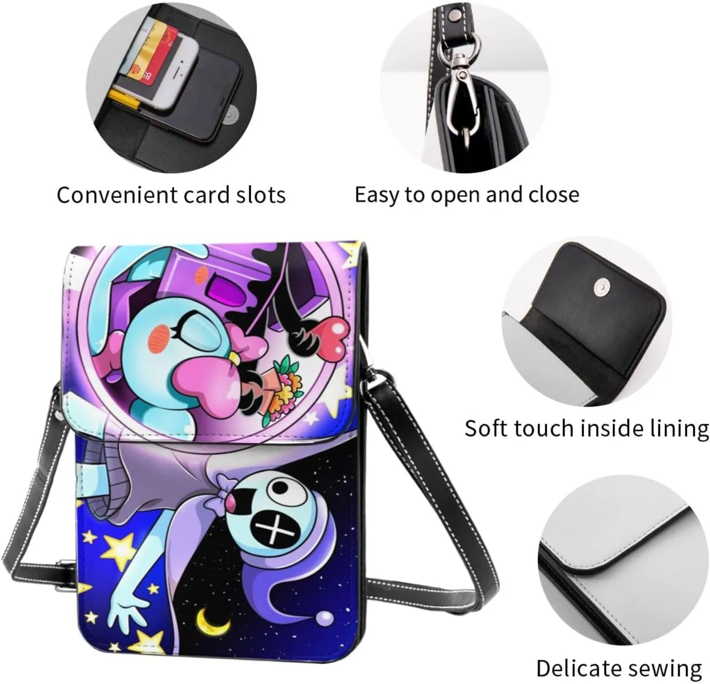 Dandy'S World Bag, Leather Women'S Small Crossbody Designer Phone Bag With Adjustable Strap