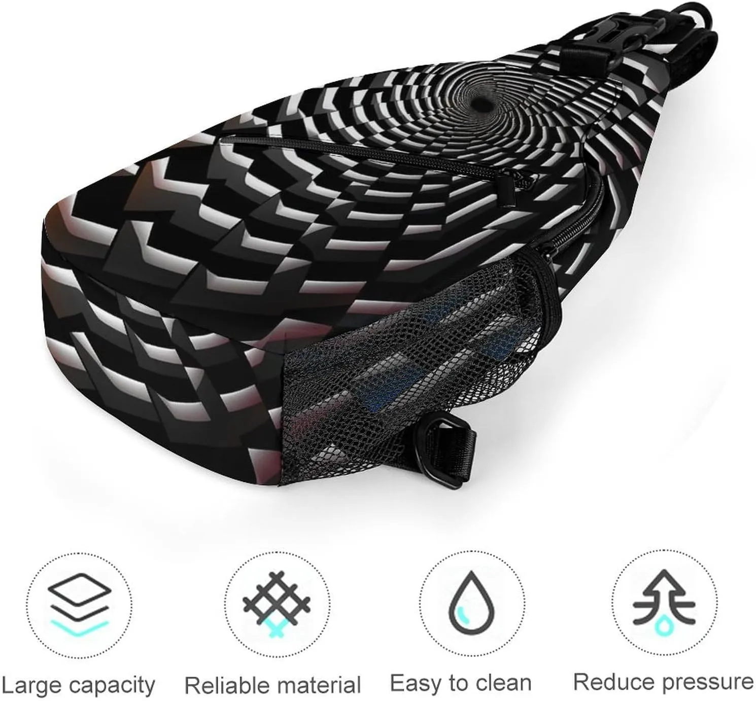 Dark And Light Colors Sling Bag Lightweight Crossbody Chest Pack Travel Shoulder Bag with Adjustable Strap