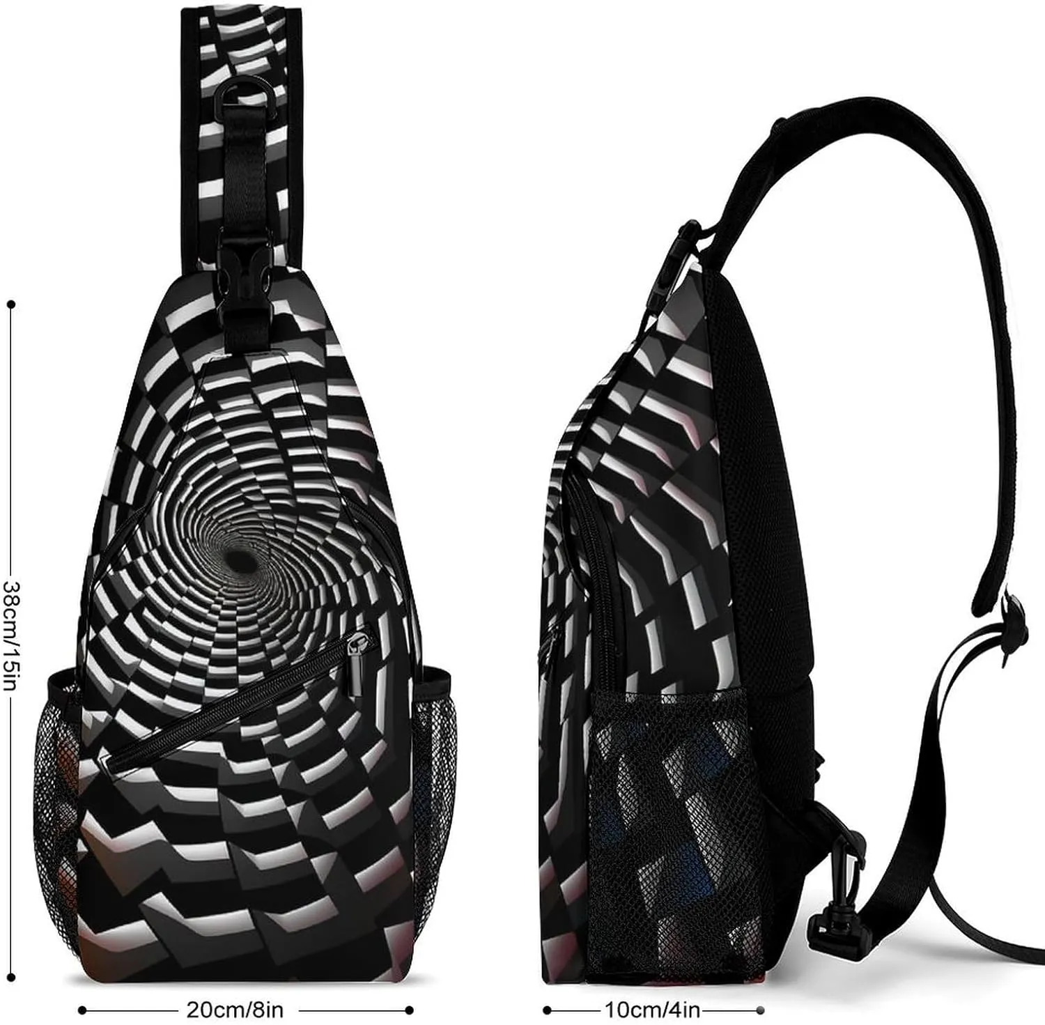 Dark And Light Colors Sling Bag Lightweight Crossbody Chest Pack Travel Shoulder Bag with Adjustable Strap