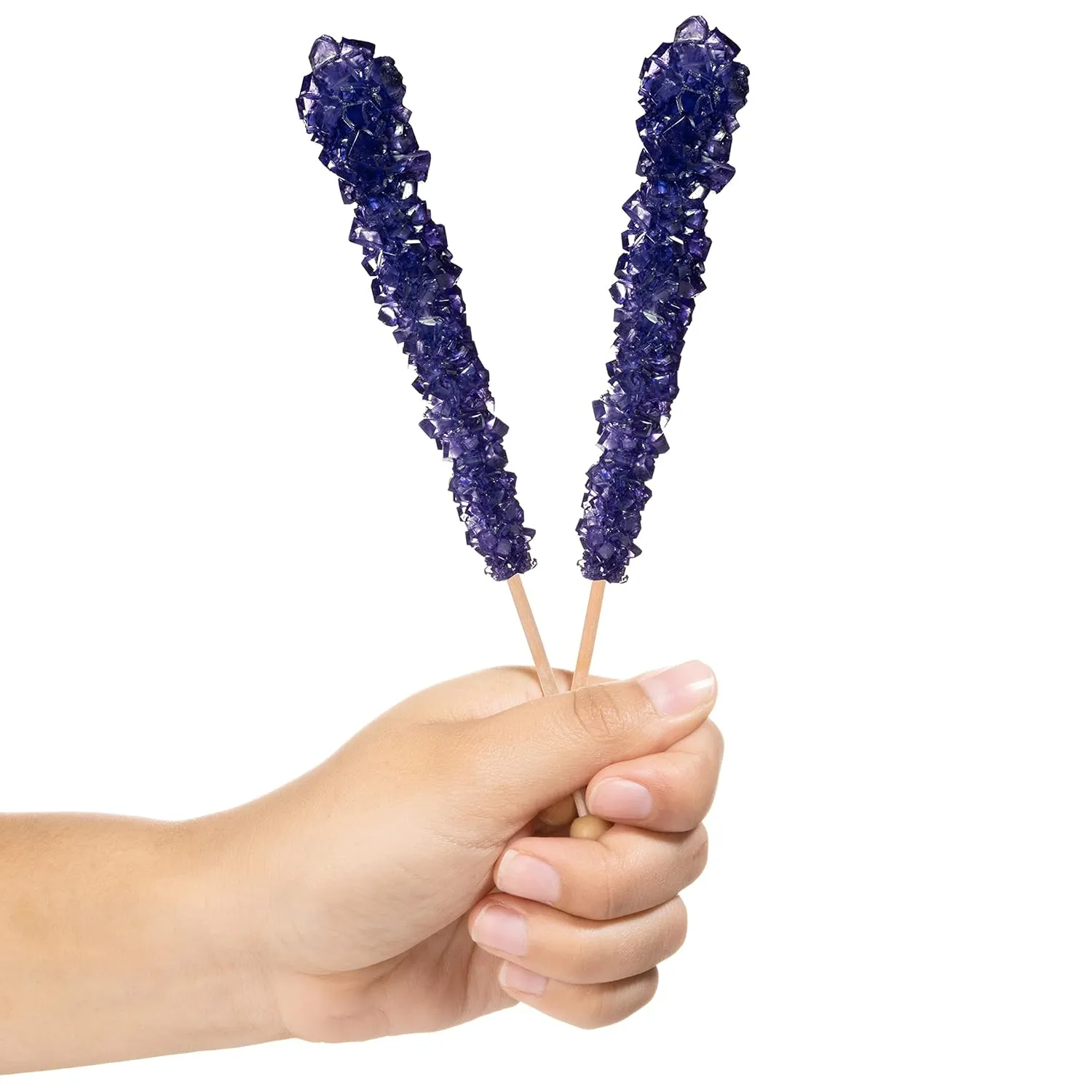 Dark Purple Rock Candy Sugar Sticks - Grape Flavored - 36 Individually Wrapped Purple Candy