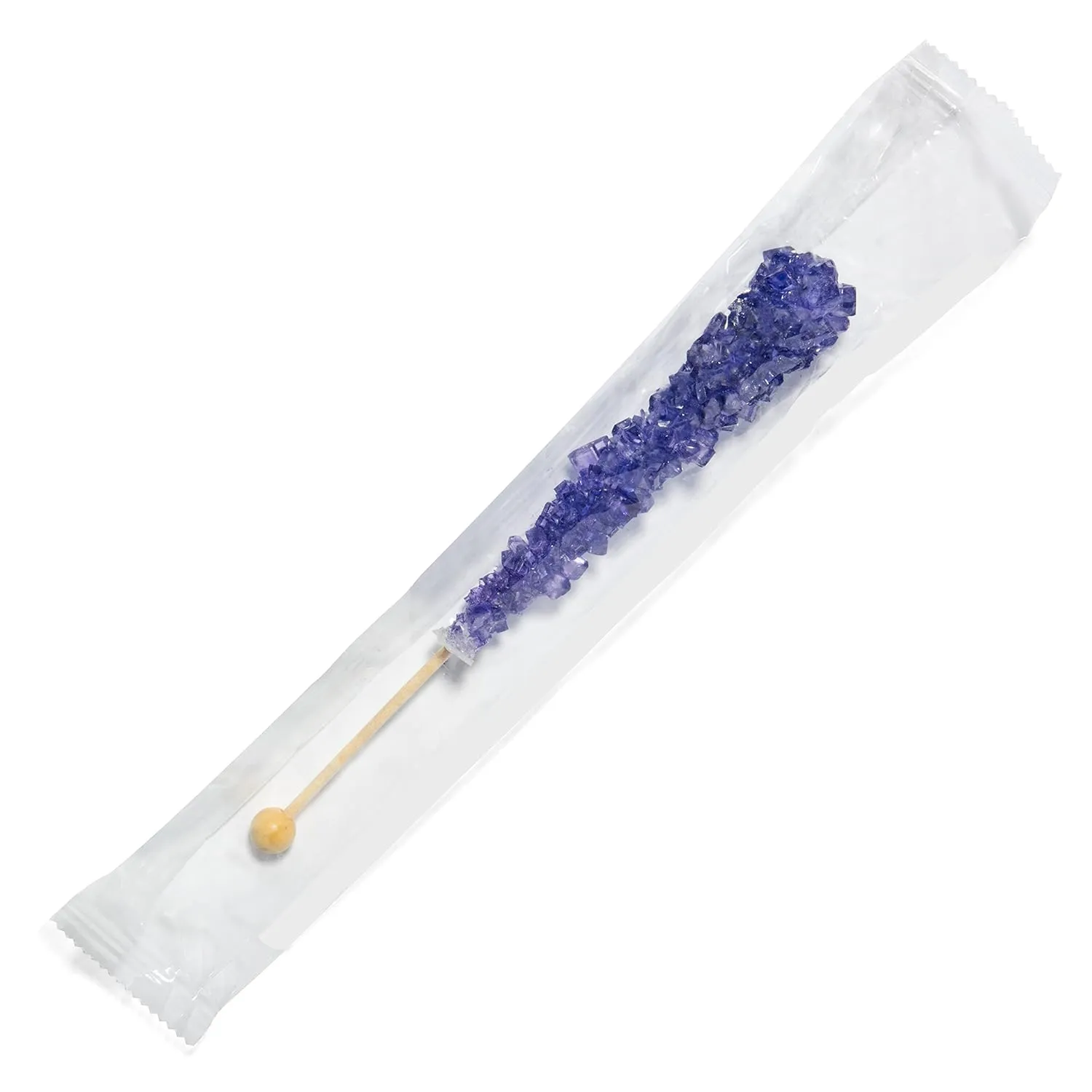 Dark Purple Rock Candy Sugar Sticks - Grape Flavored - 36 Individually Wrapped Purple Candy
