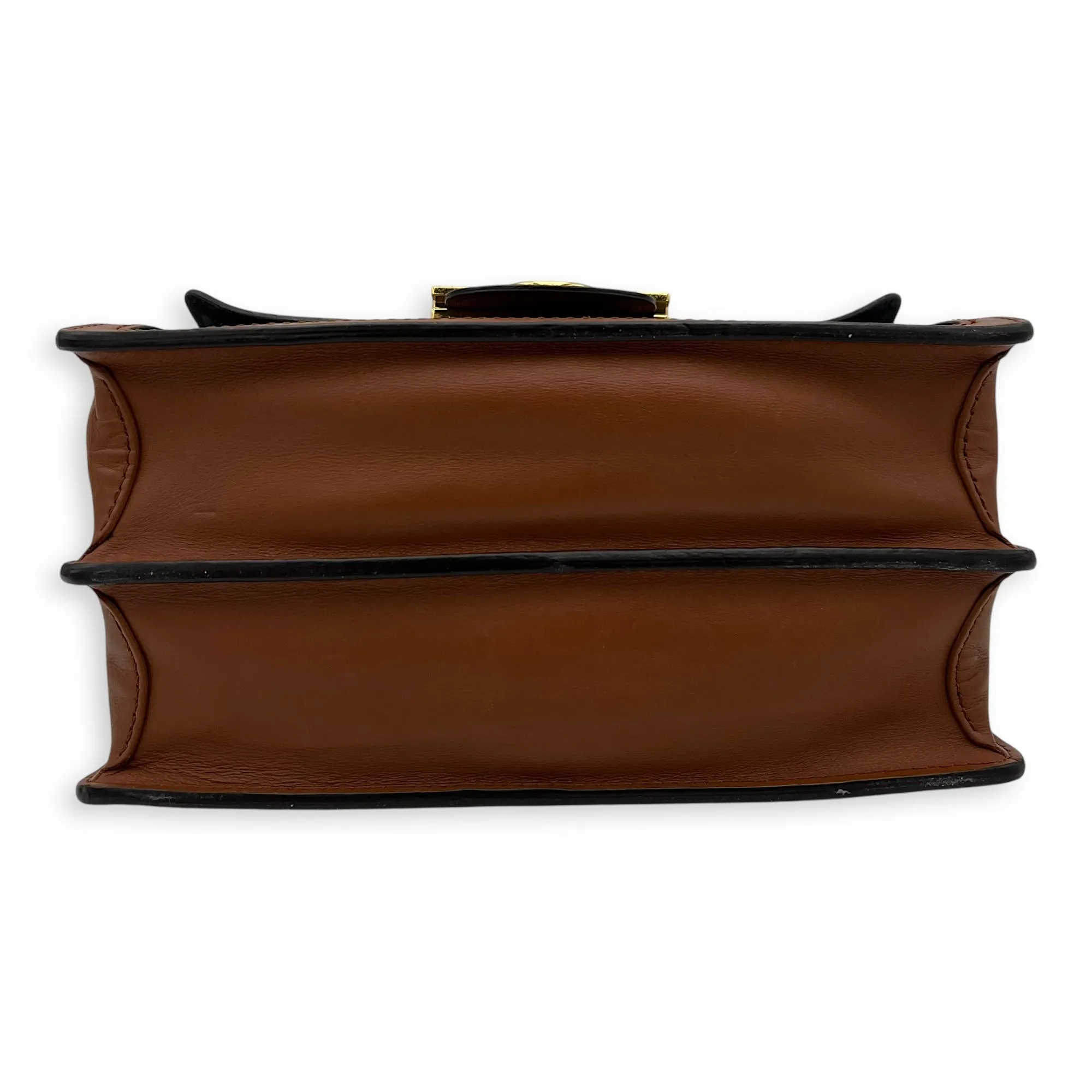 Dauphine MM Brown Crossbody Bag in Monogram Coated Canvas, Gold hardware
