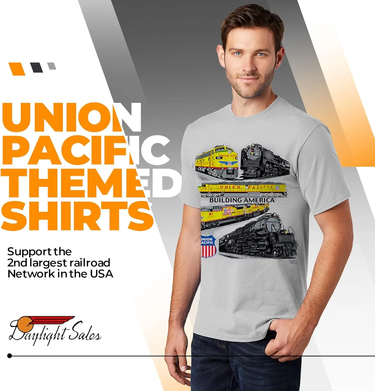 Daylight Sales Union Pacific Collage Authentic Railroad T-Shirt [64]
