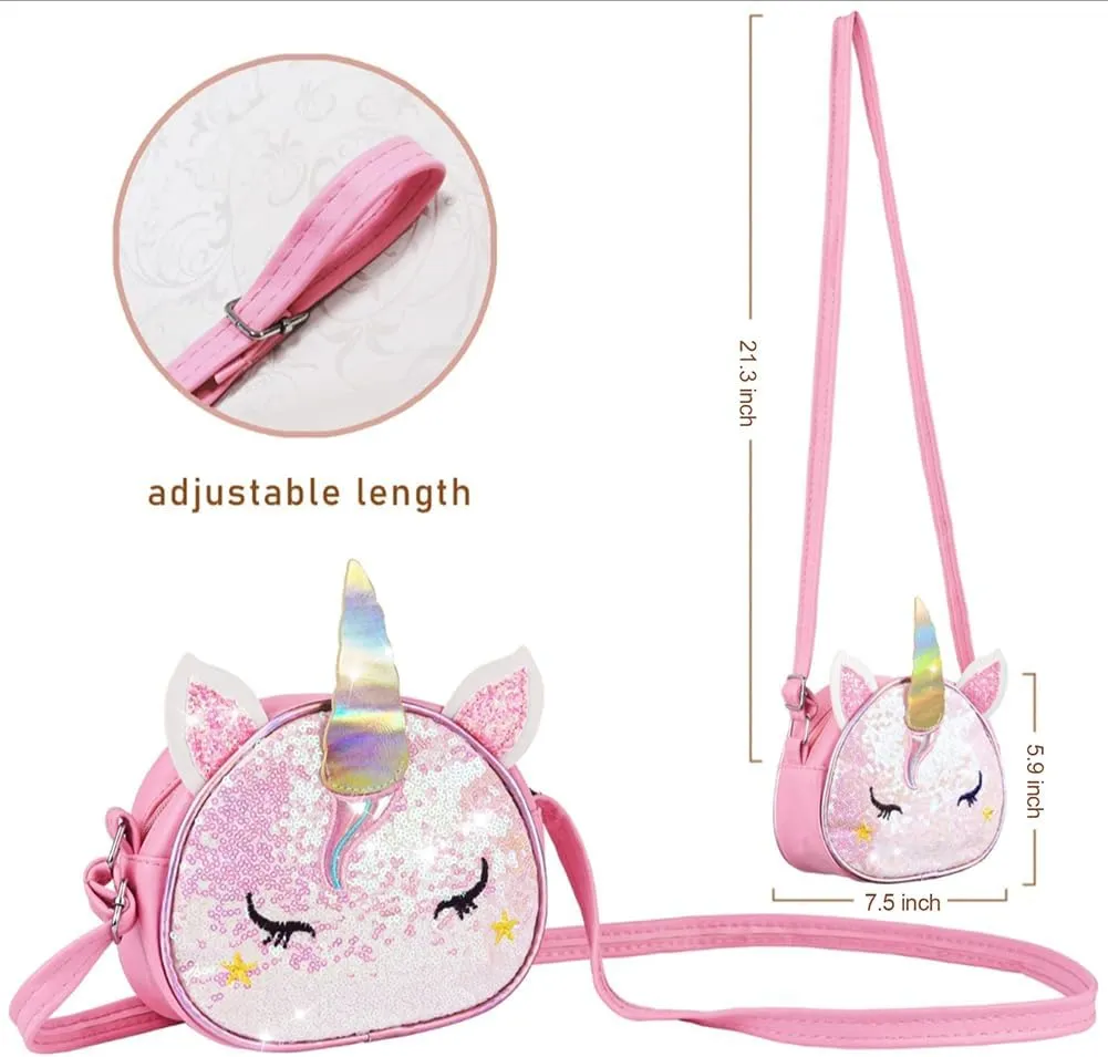 DEEKEY Little Girls Purses for Kids - Toddler Mini Cute Princess Handbags Wallet Shoulder Crossbody Messenger Bag Children Gifts