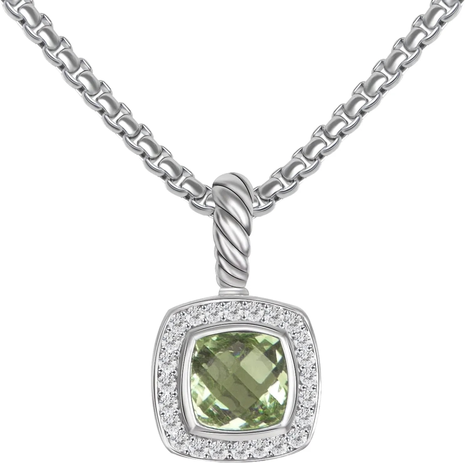 Designer Cubic Zirconia Necklace Inspired Antique Twisted Cable Wired CZ Pendant Necklace Fashion Brand Jewelry for Women Gift