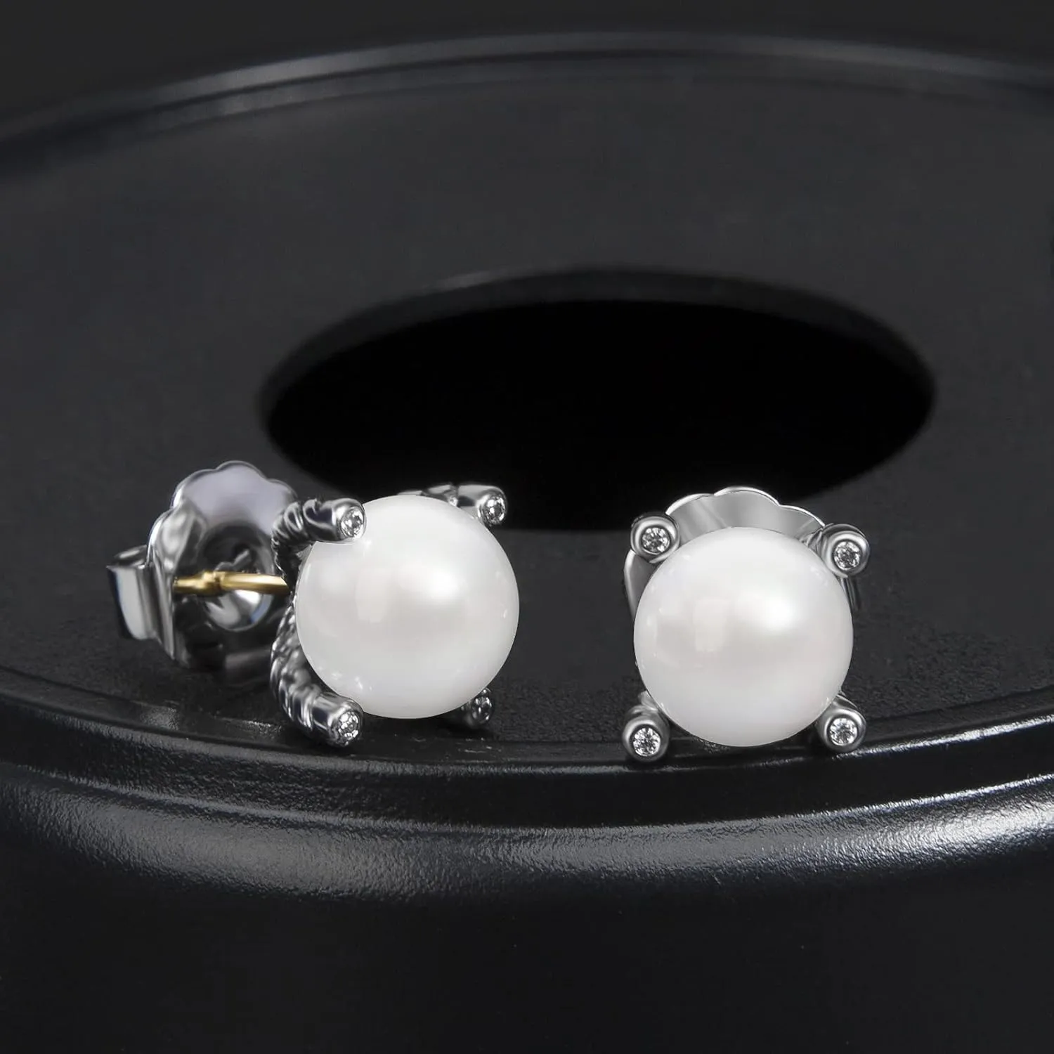 Designer Inspired Twisted Cable Wire Imitation Pearl Stud Earrings/ 12MM Faux Pearl Studs/Pearl Drop Hook Earrings Fashion Jewelry for Women Gift