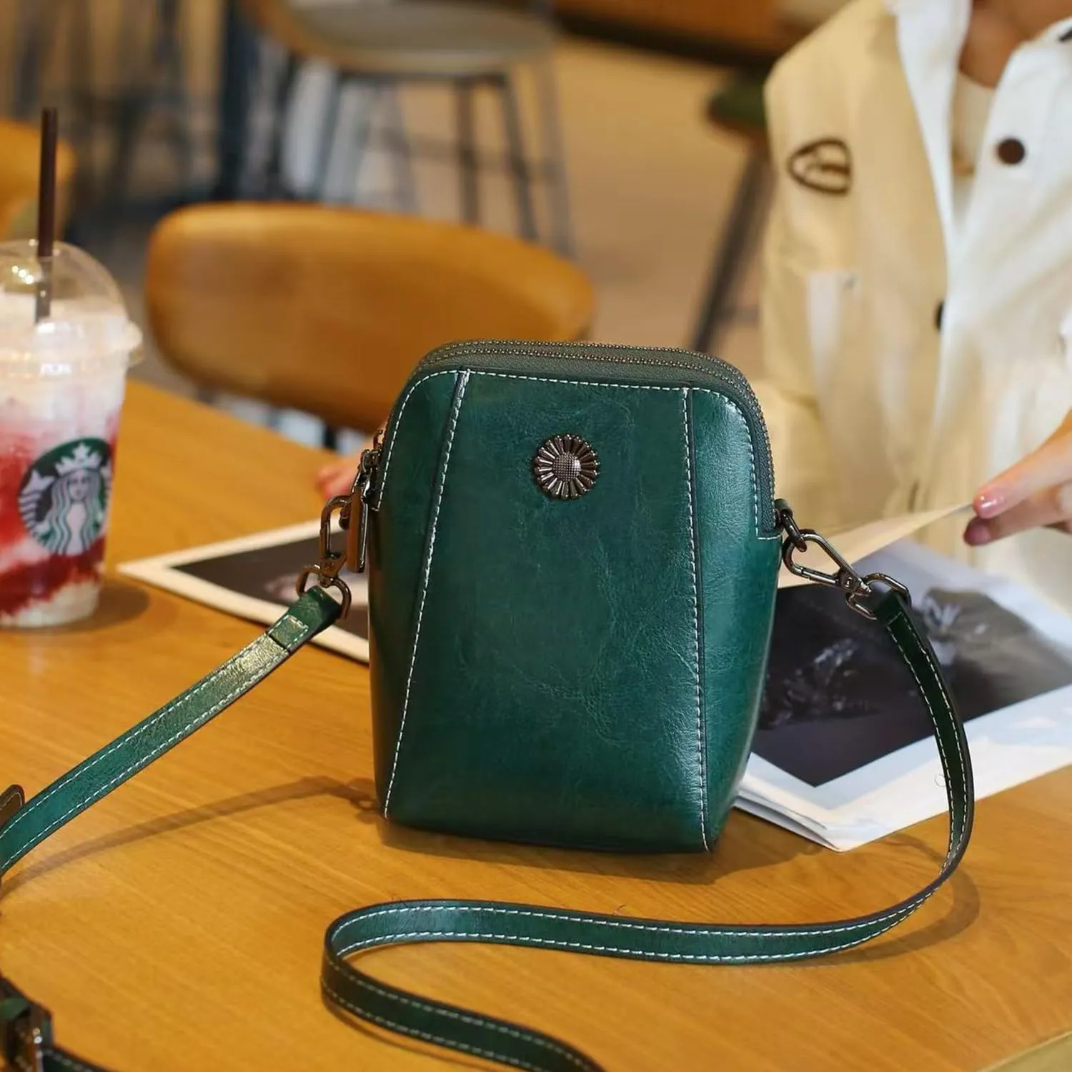 Designer Leather Small Crossbody Bags Purses for Women Cell Phone Bag Soft Women's Shoulder Handbags Gifts for Women