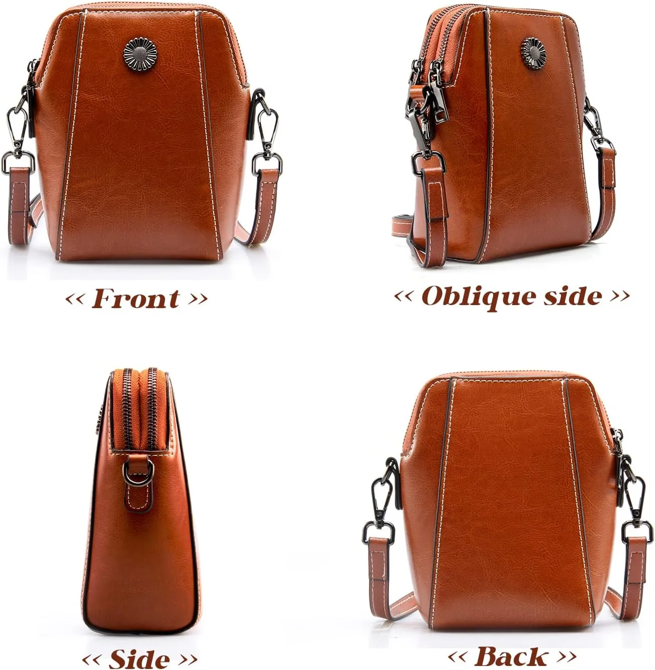 Designer Leather Small Crossbody Bags Purses for Women Cell Phone Bag Soft Women's Shoulder Handbags Gifts for Women