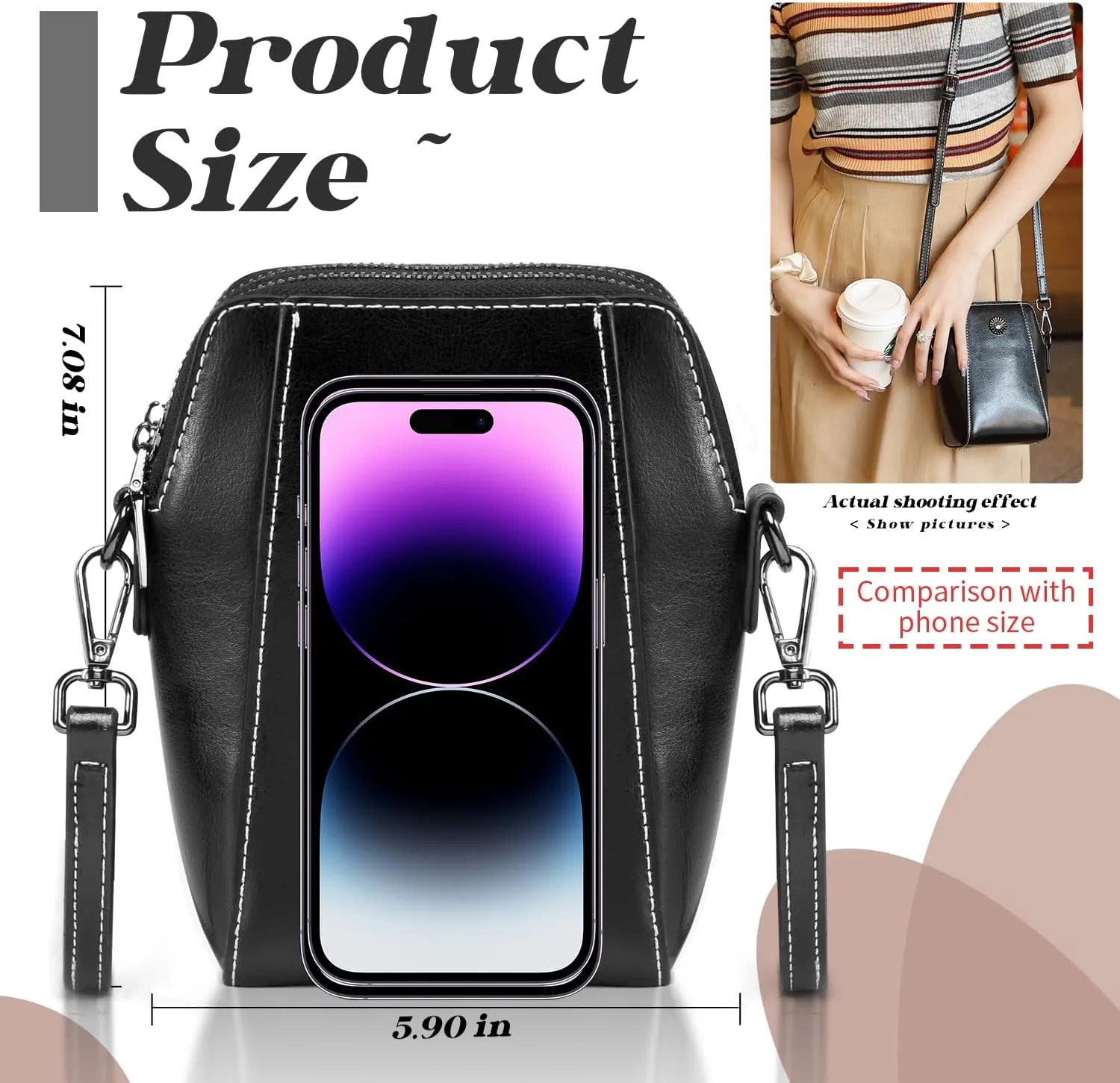 Designer Leather Small Crossbody Bags Purses for Women Cell Phone Bag Soft Women's Shoulder Handbags Gifts for Women